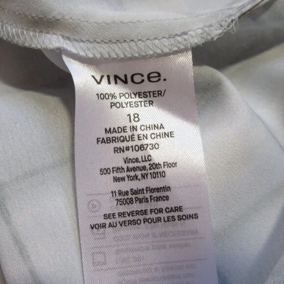 NWT Vince Hazy Plaid Satin Cowlneck Midi in Powder Blue Slip Dress 18 - Picture 6 of 8